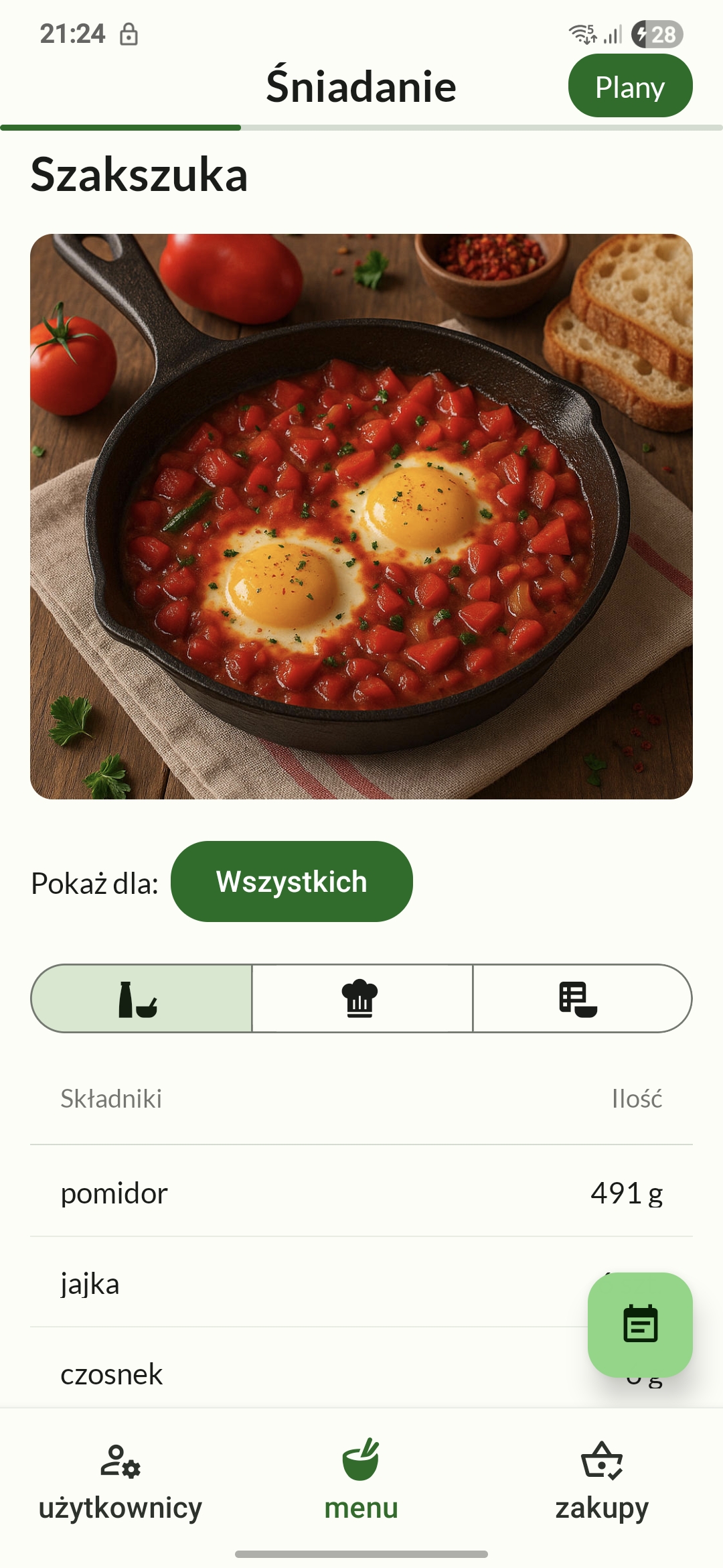 Aplikacja Cebulko - Kalkulator porcji